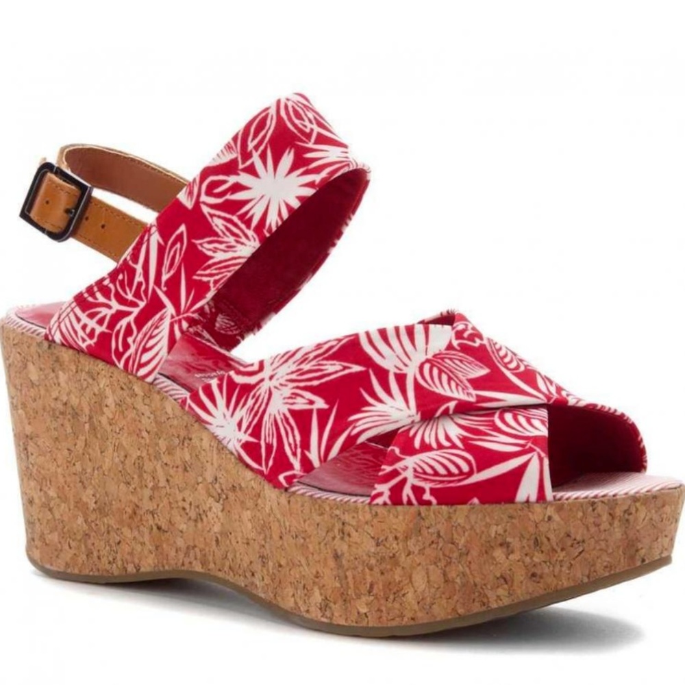 NWT Rockport HAYLYN Cork Platform Wedge Sandals